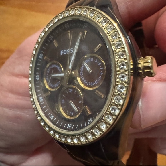 Fossil Womens Watch ES2795 Stella Quartz Gold Tone Faux Tortoise Shell 37mm Read - Picture 14 of 16